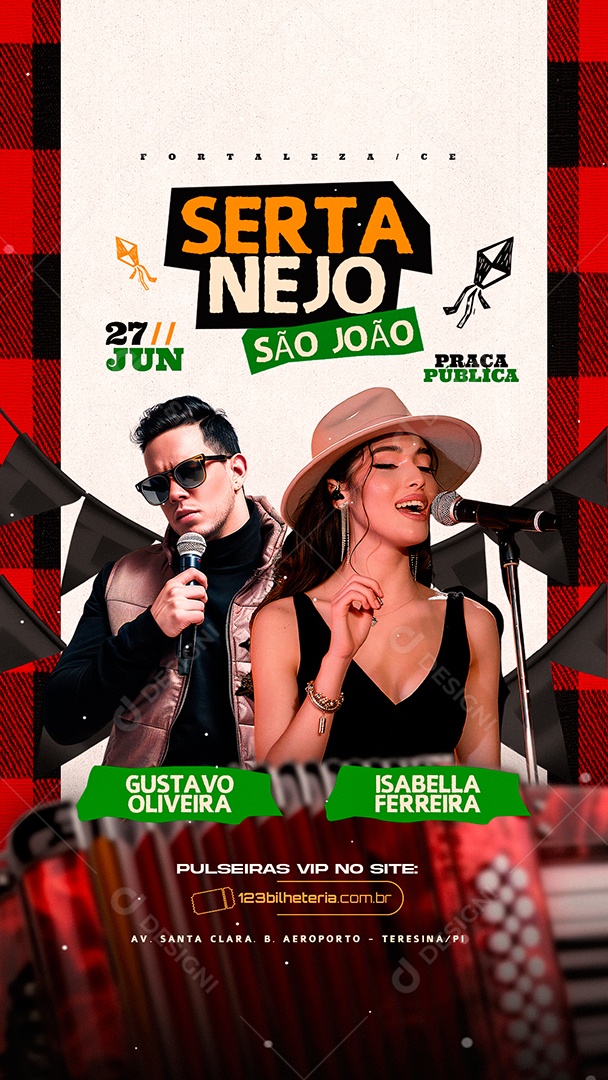 Story Flyer Sertanejo São João Gustavo Oliveira Social Media PSD Editável