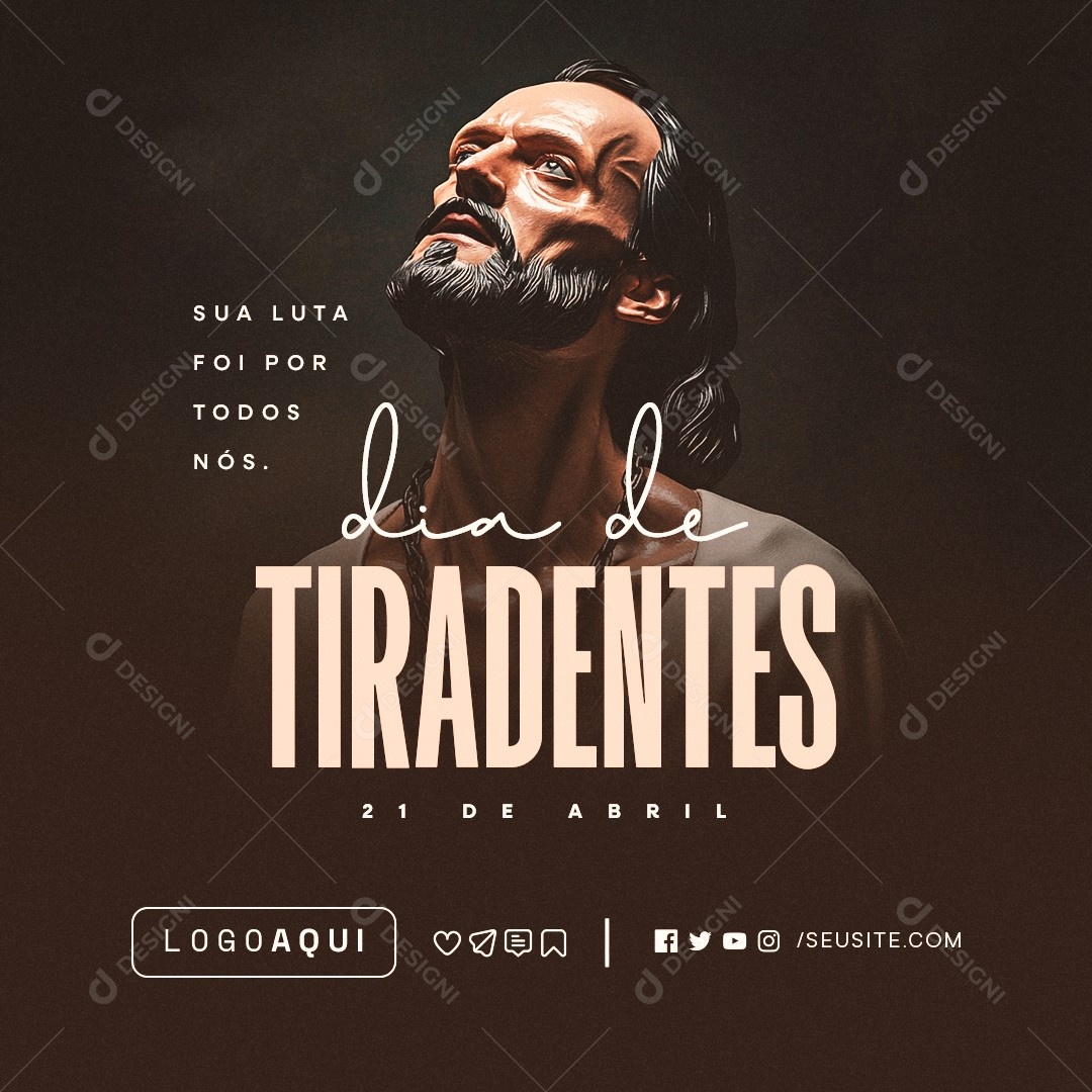 Dia de Tiradentes 21 de Abril Social Media PSD Editável