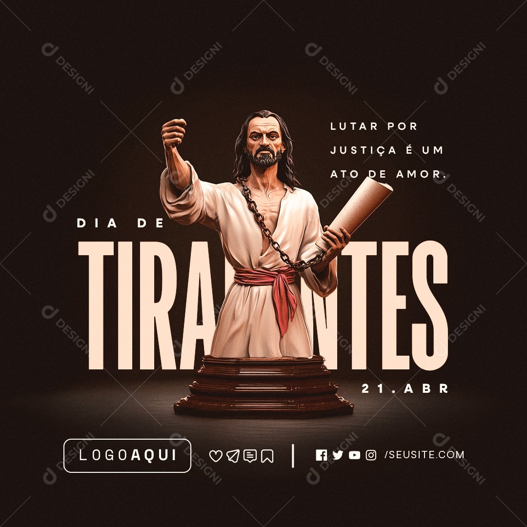 Dia de Tiradentes 21 de Abril Social Media PSD Editável