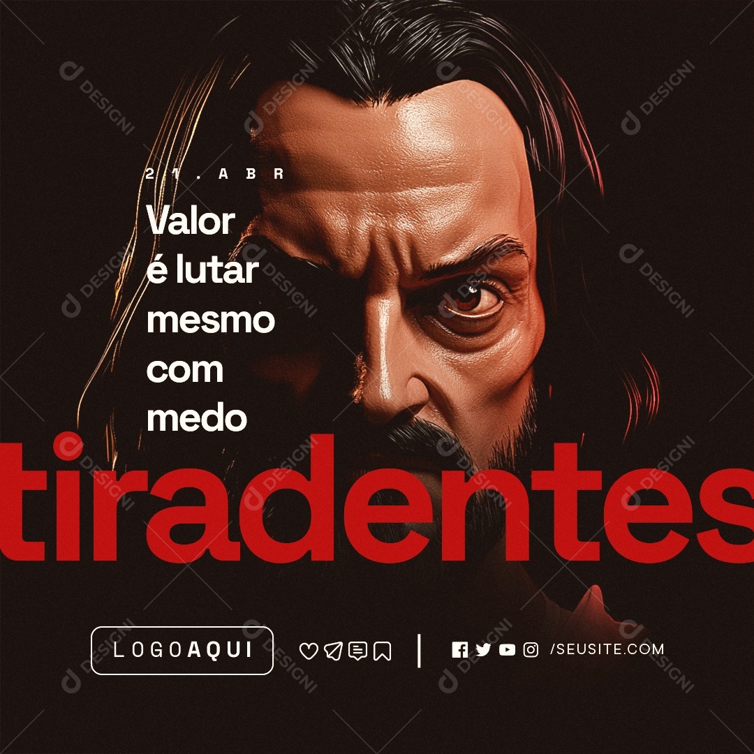 Dia de Tiradentes 21 de Abril Social Media PSD Editável