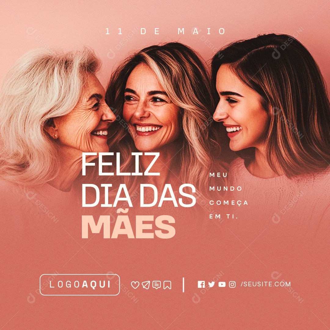 Feliz Dia das Mães 11 de Maio Social Media PSD Editável
