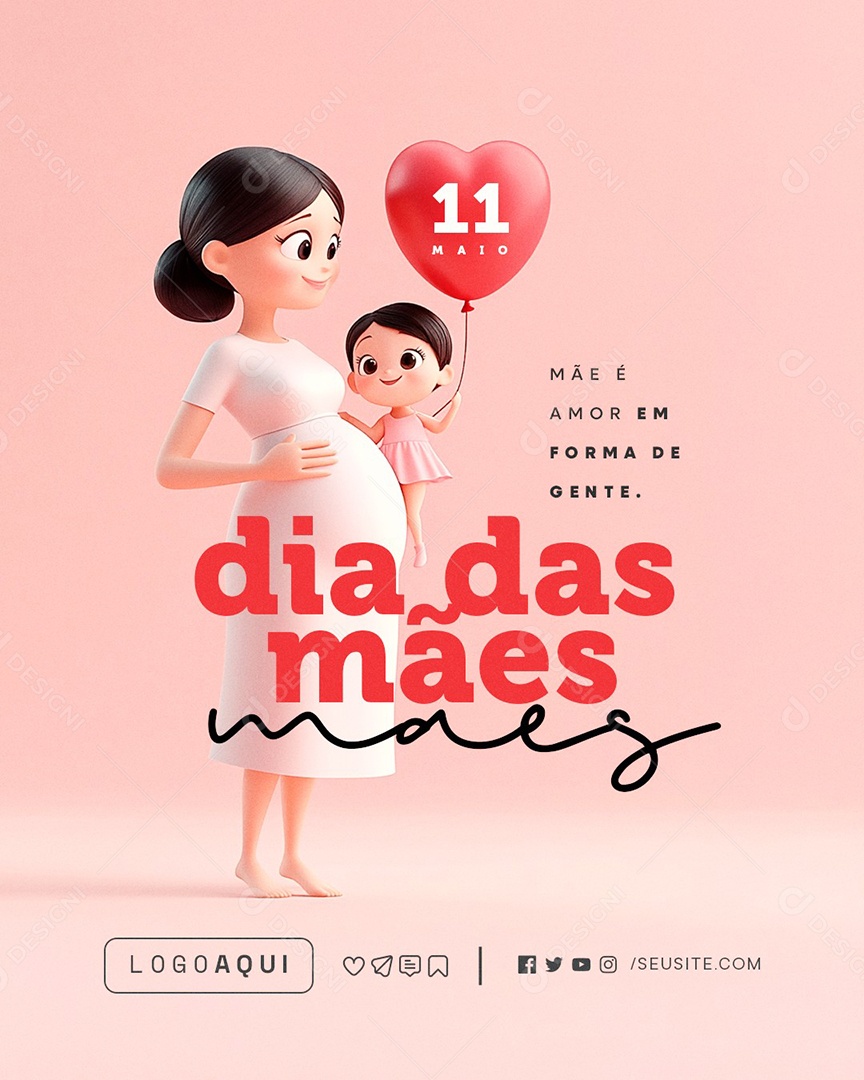 Dia das Mães 11 de Maio Social Media PSD Editável
