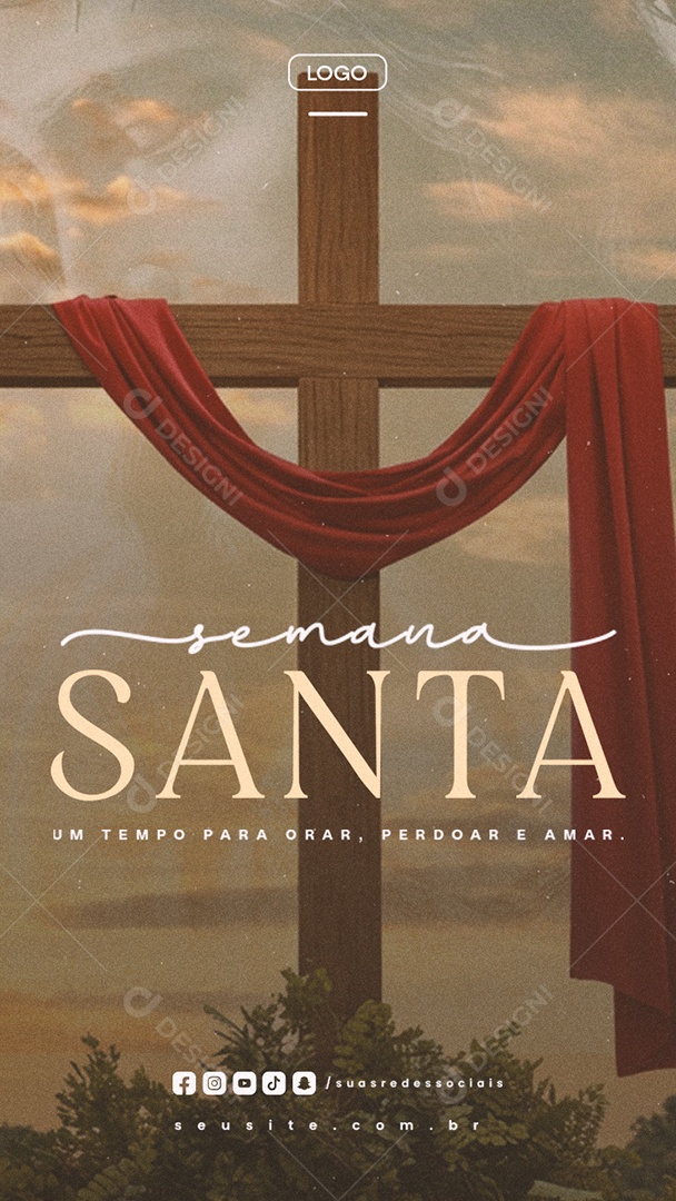 Story Semana Santa Um Tempo para Orar Social Media PSD Editável