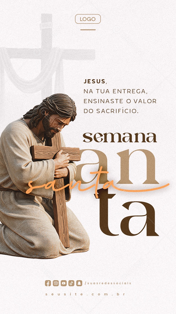 Story Semana Santa Jesus Social Media PSD Editável