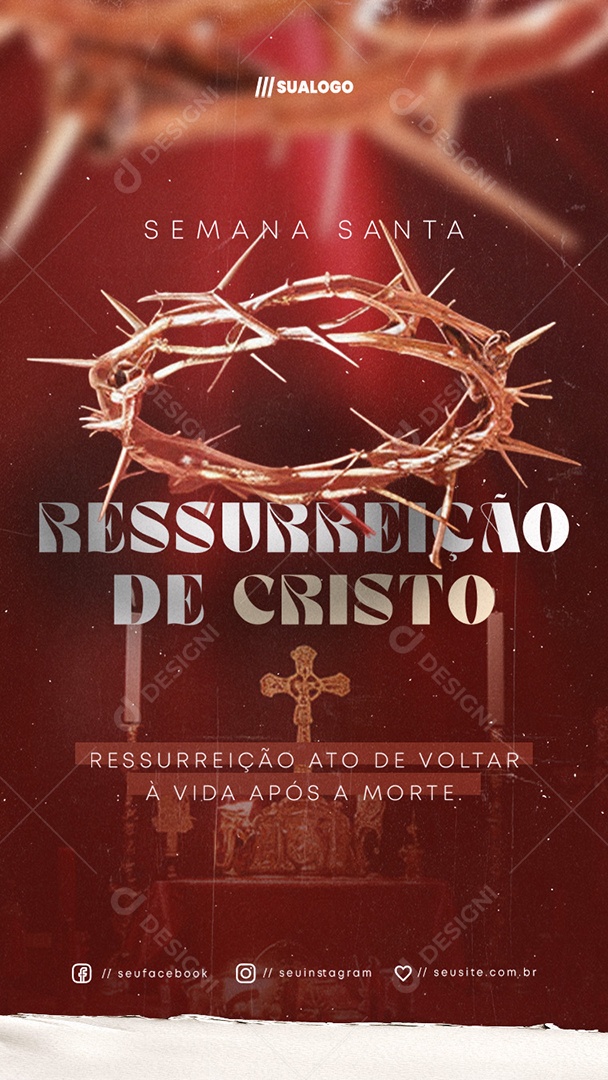 Story Semana Santa Ressurreição de Cristo Social Media PSD Editável