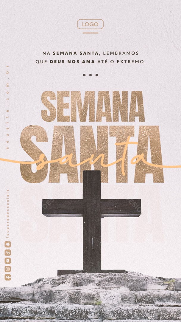 Story Semana Santa Lembramos Que Deus Nos Ama Social Media PSD Editável