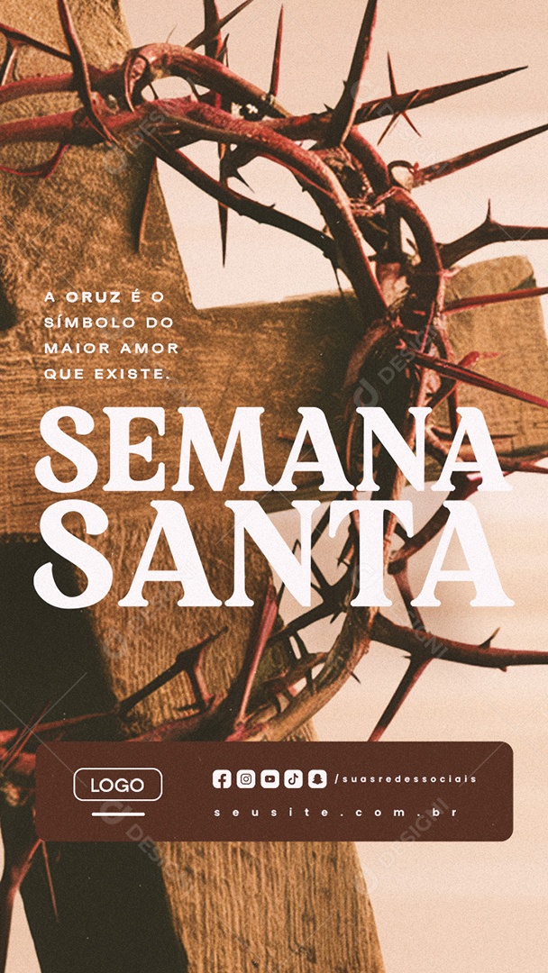 Story Semana Santa A Cruz é o Símbolo do Maior Amor Que Existe Social Media PSD Editável