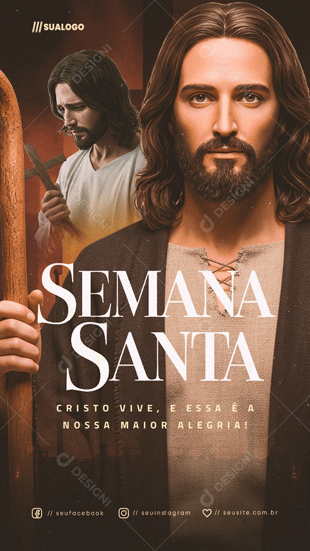 Story Semana Santa Cristo Vive Social Media PSD Editável