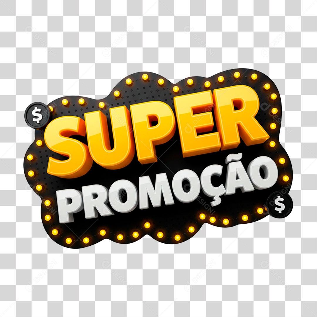 Selo 3D Super Promoção PNG Transparente