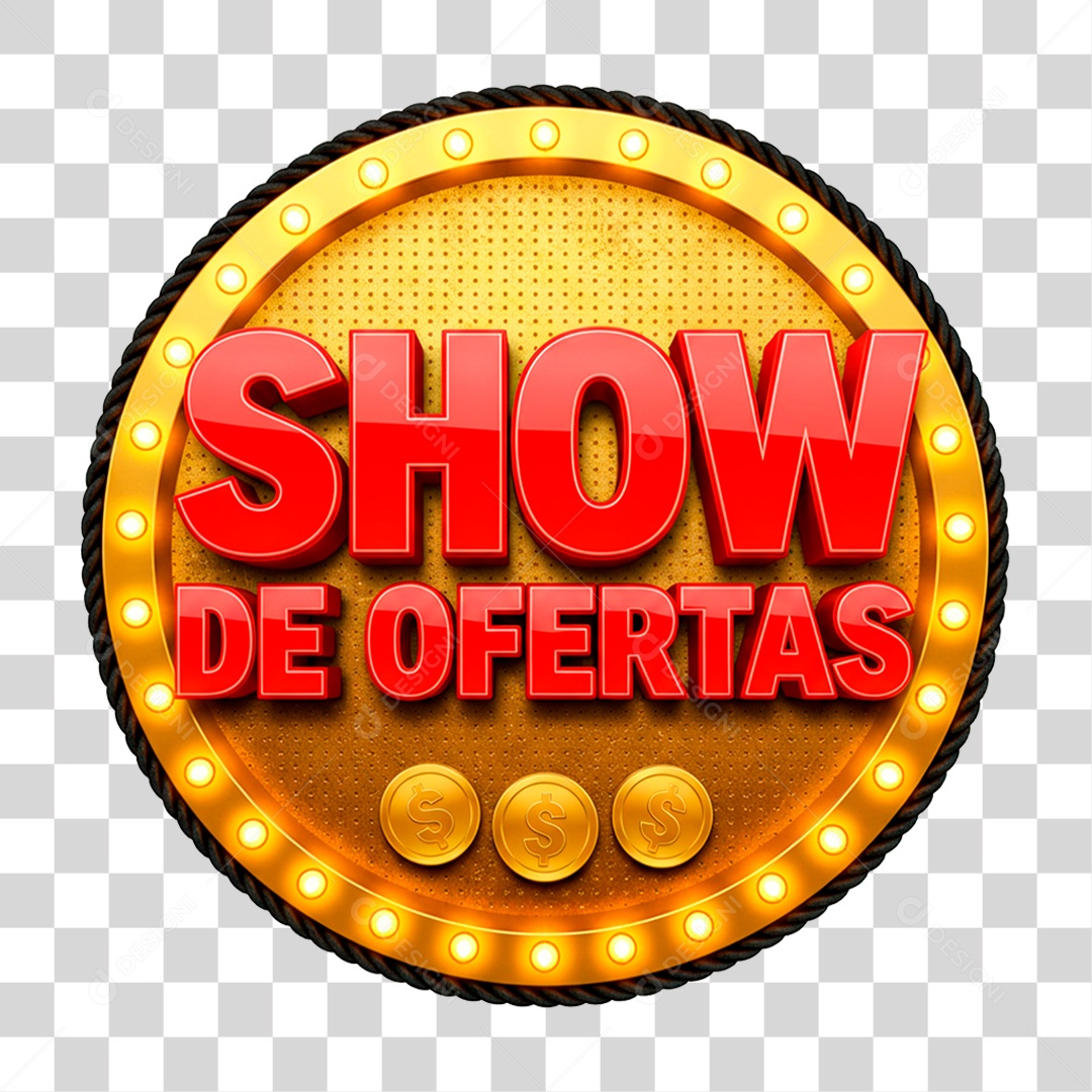 Selo 3D Show de Ofertas PNG Transparente