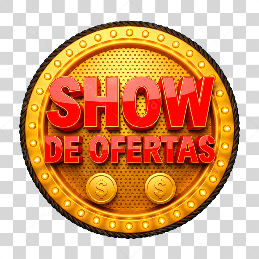 Selo 3D Show de Ofertas PNG Transparente