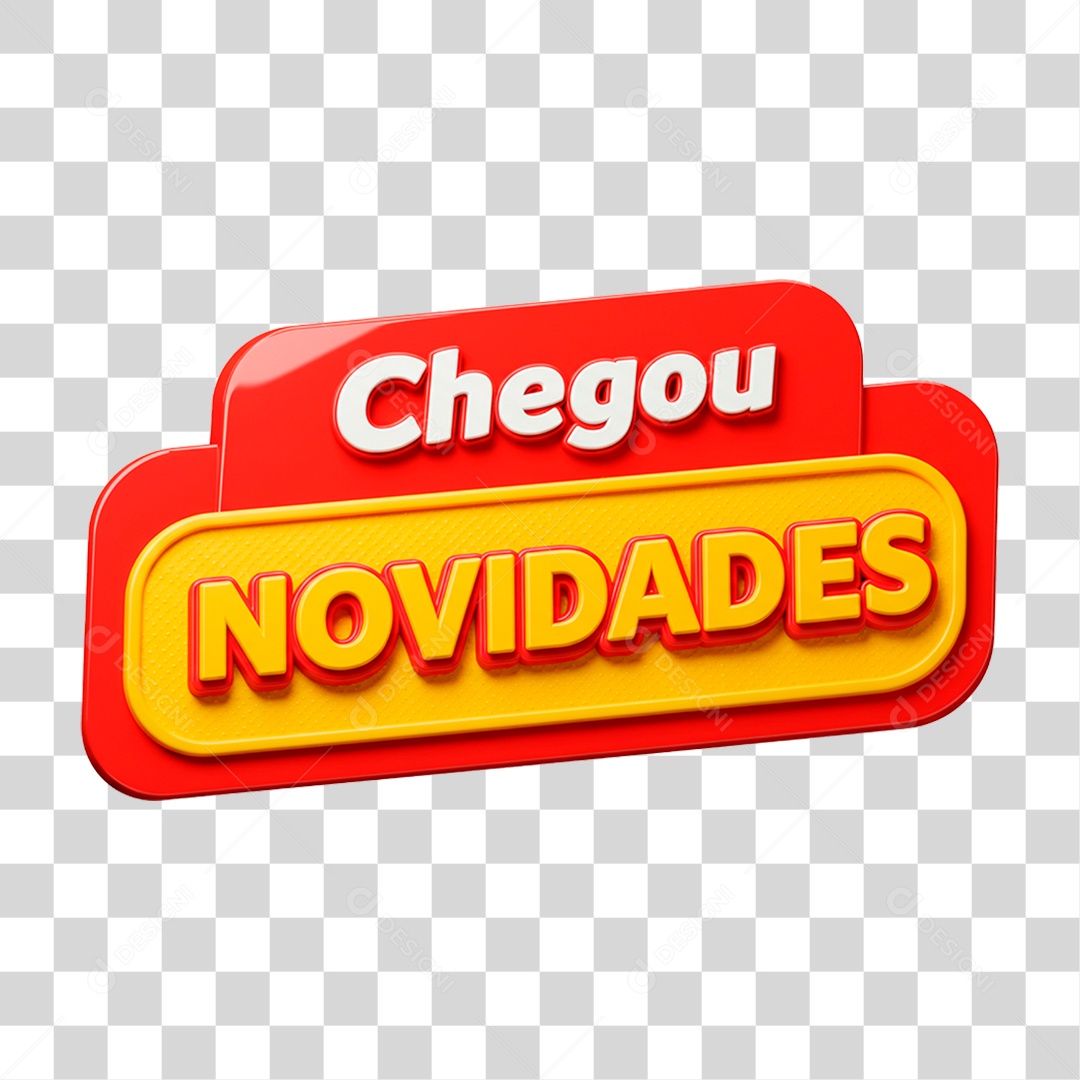Selo 3D Chegou Novidades PNG Transparente