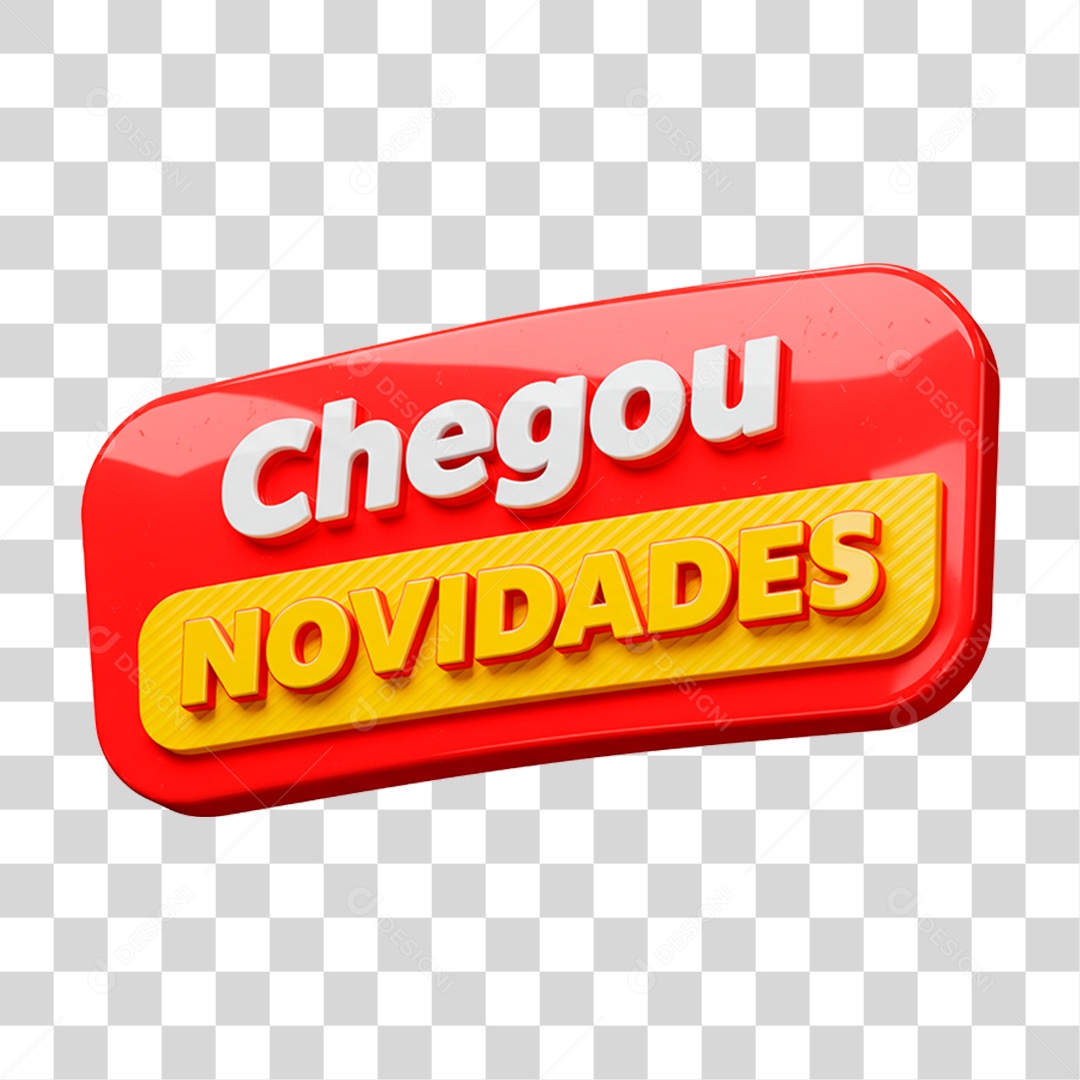 Selo 3D Chegou Novidade PNG Transparente