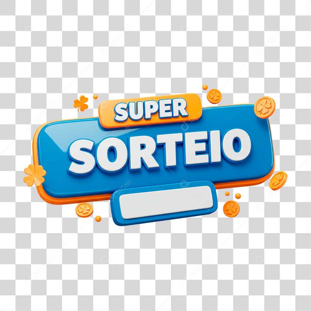 Selo 3D Super Sorteio PNG Transparente