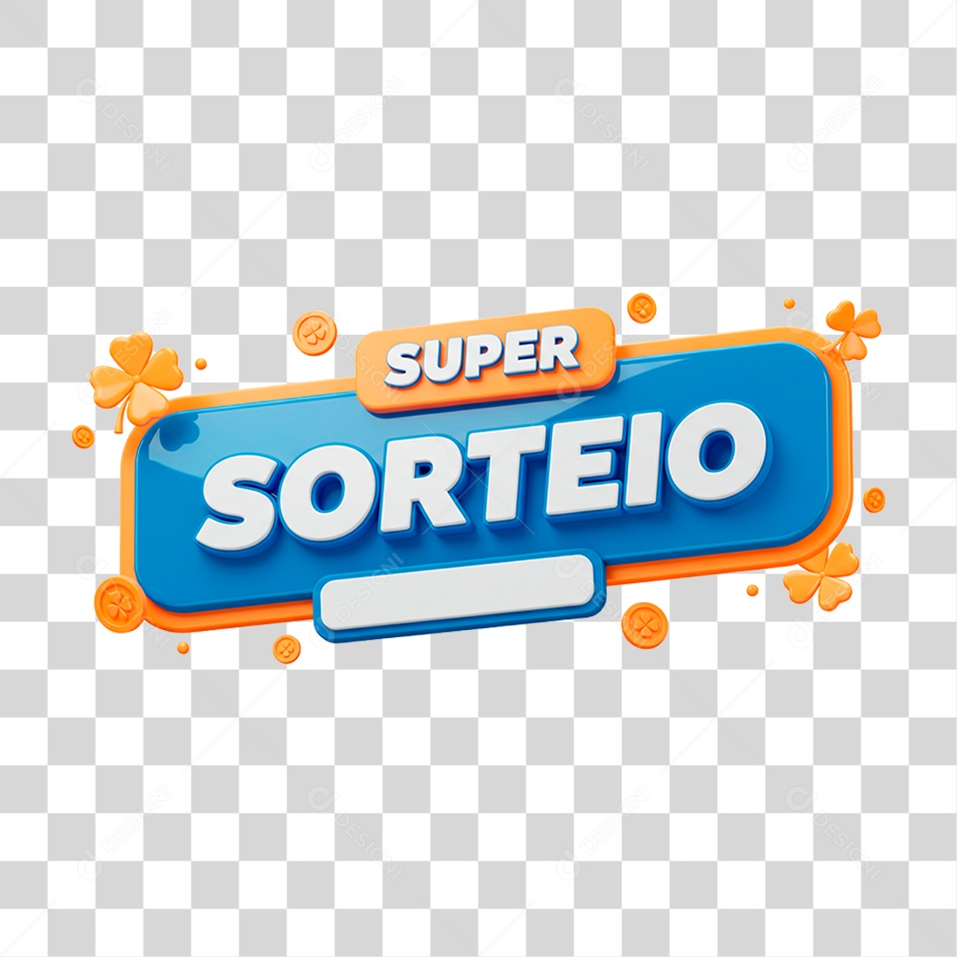 Selo 3D Super Sorteio PNG Transparente