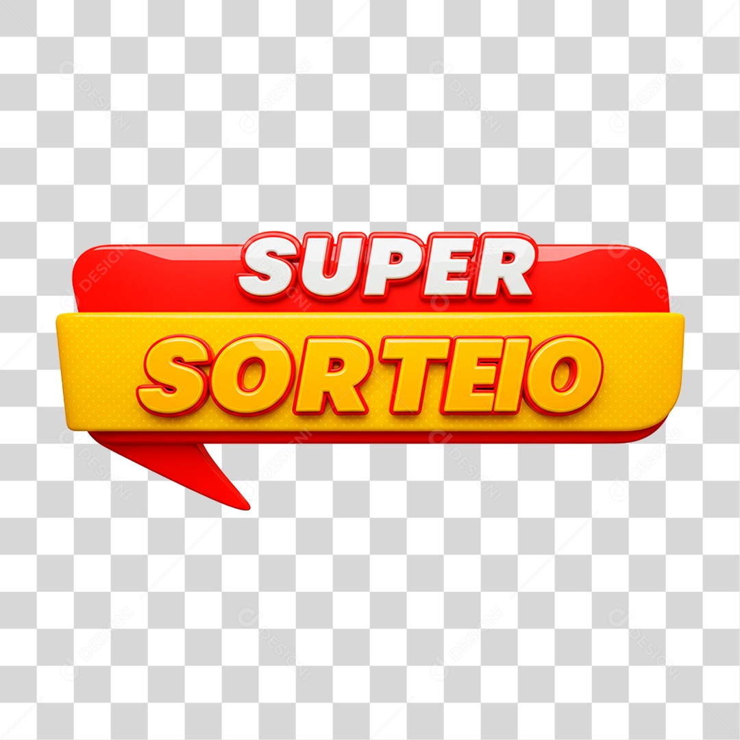 Selo 3D Super Sorteio PNG Transparente