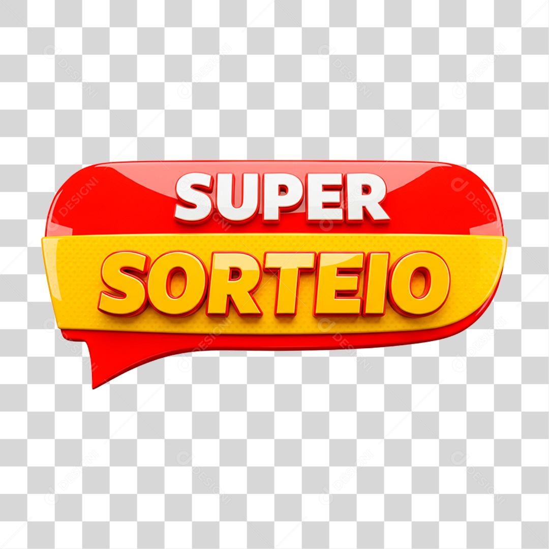 Selo 3D Super Sorteio PNG Transparente
