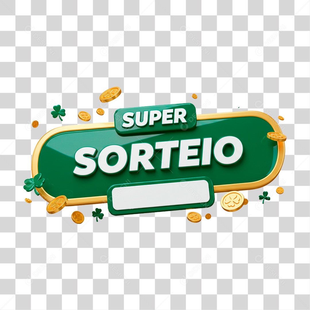 Selo 3D Super Sorteio PNG Transparente