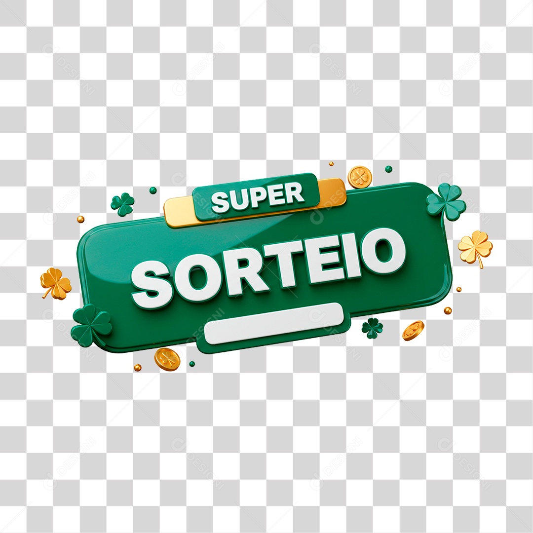 Selo 3D Super Sorteio PNG Transparente