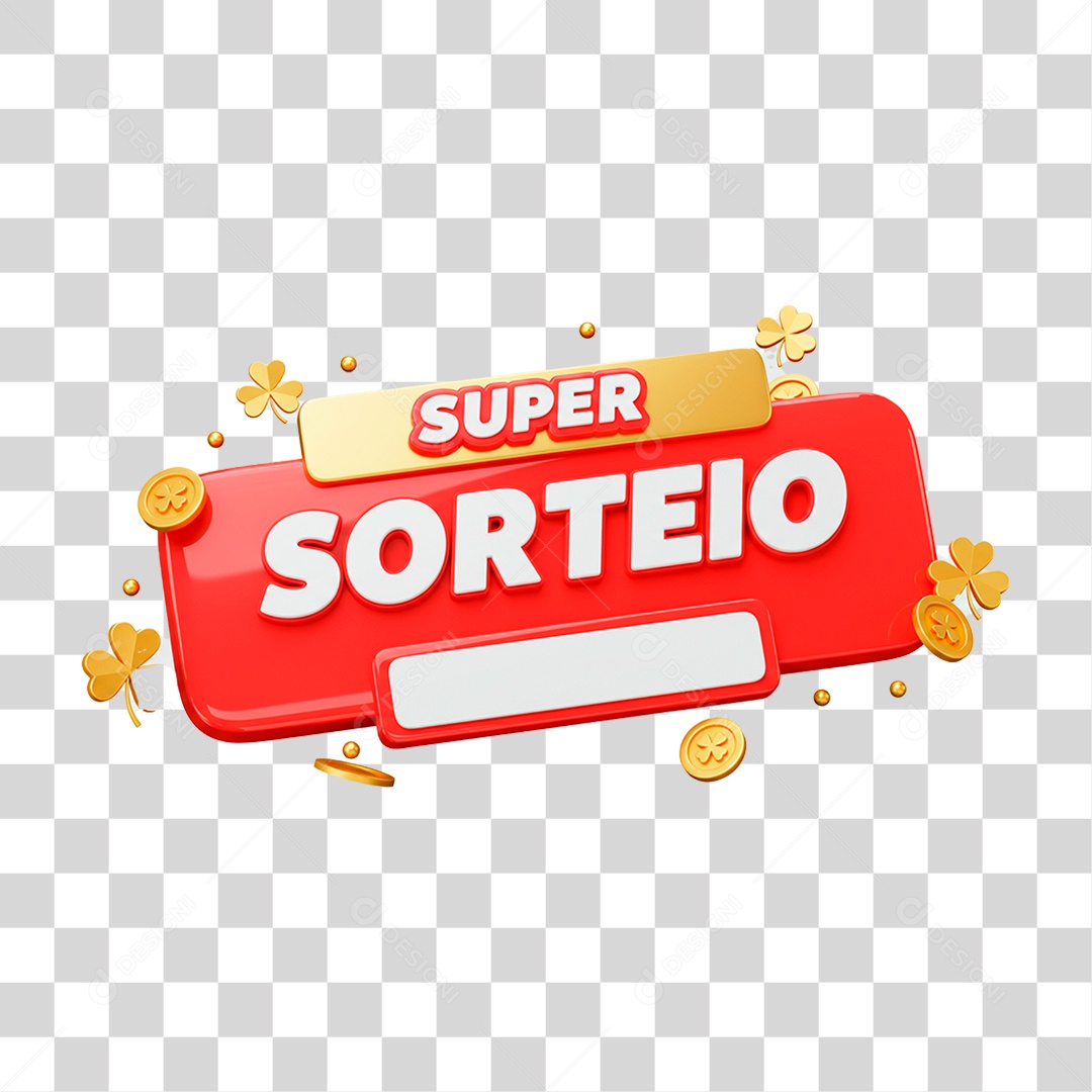 Selo 3D Super Sorteio PNG Transparente