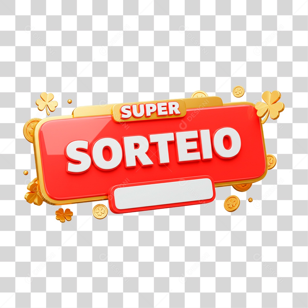 Selo 3D Super Sorteio PNG Transparente