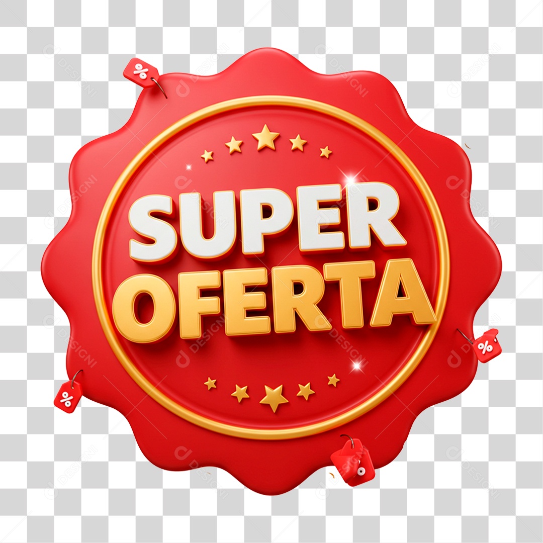 Selo 3D Super Ofertas PNG Transparente