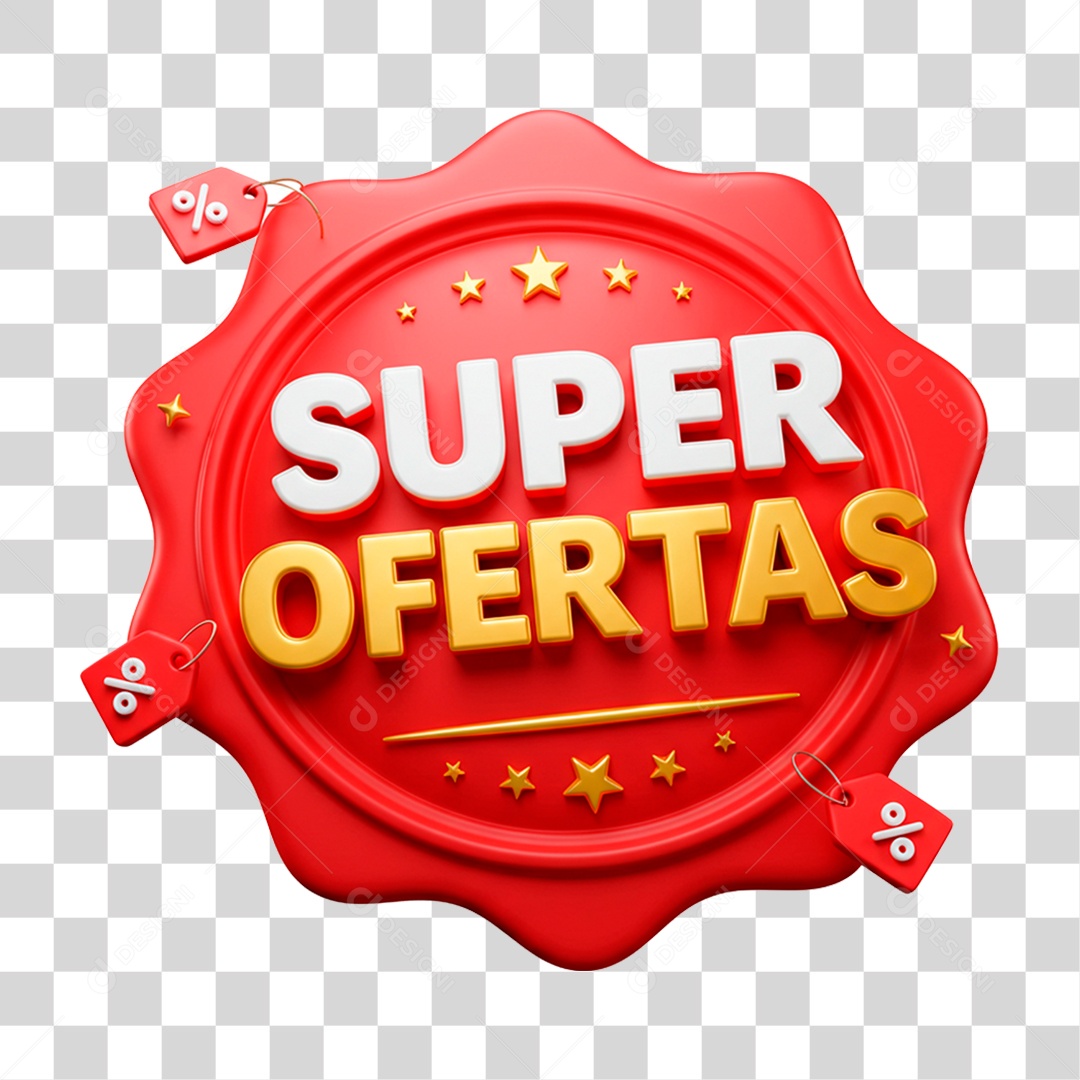 Selo 3D Super Ofertas PNG Transparente