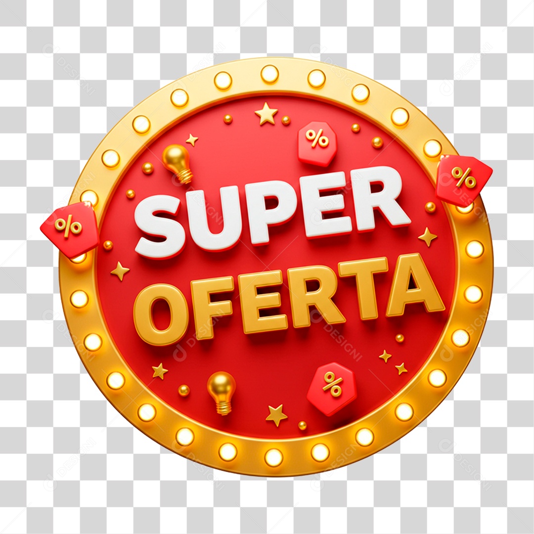 Selo 3D Super Ofertas PNG Transparente