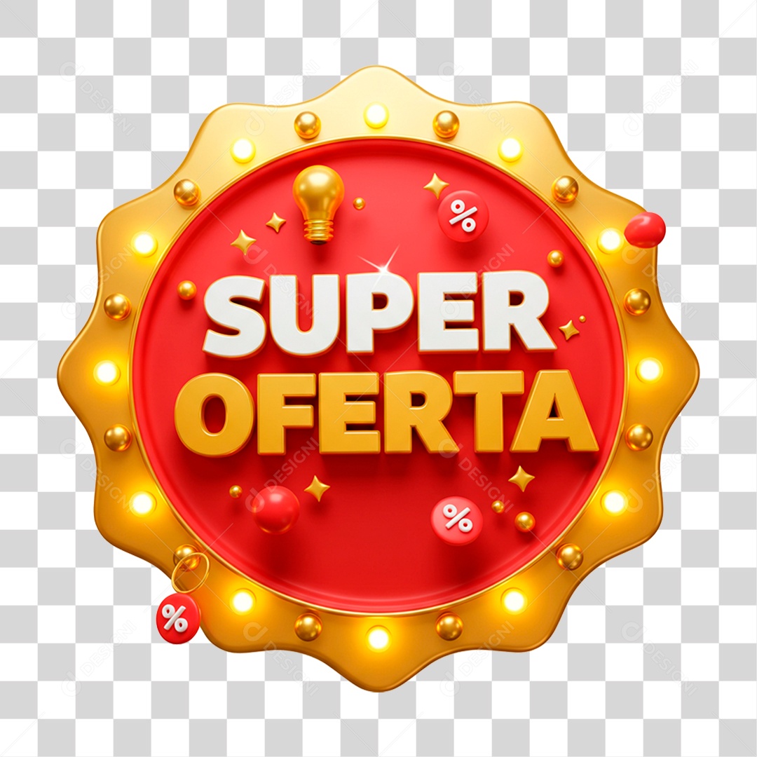Selo 3D Super Ofertas PNG Transparente