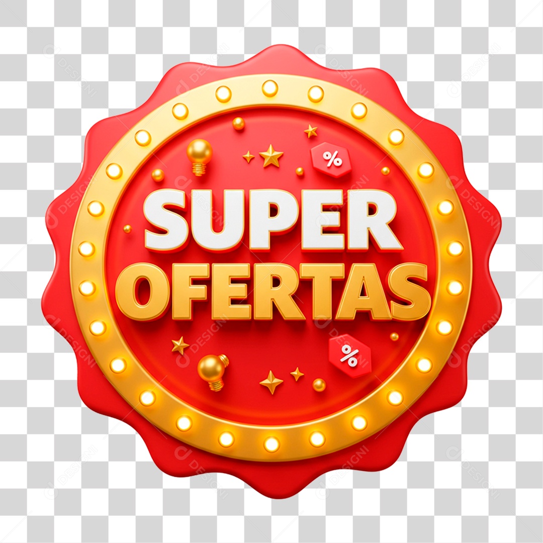 Selo 3D Super Ofertas PNG Transparente