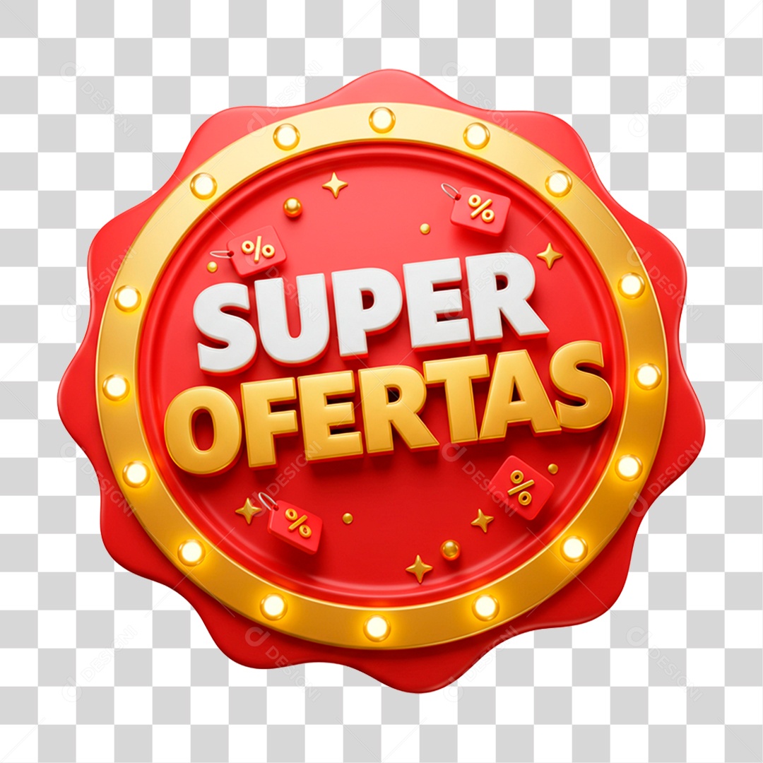 Selo 3D Super Ofertas PNG Transparente