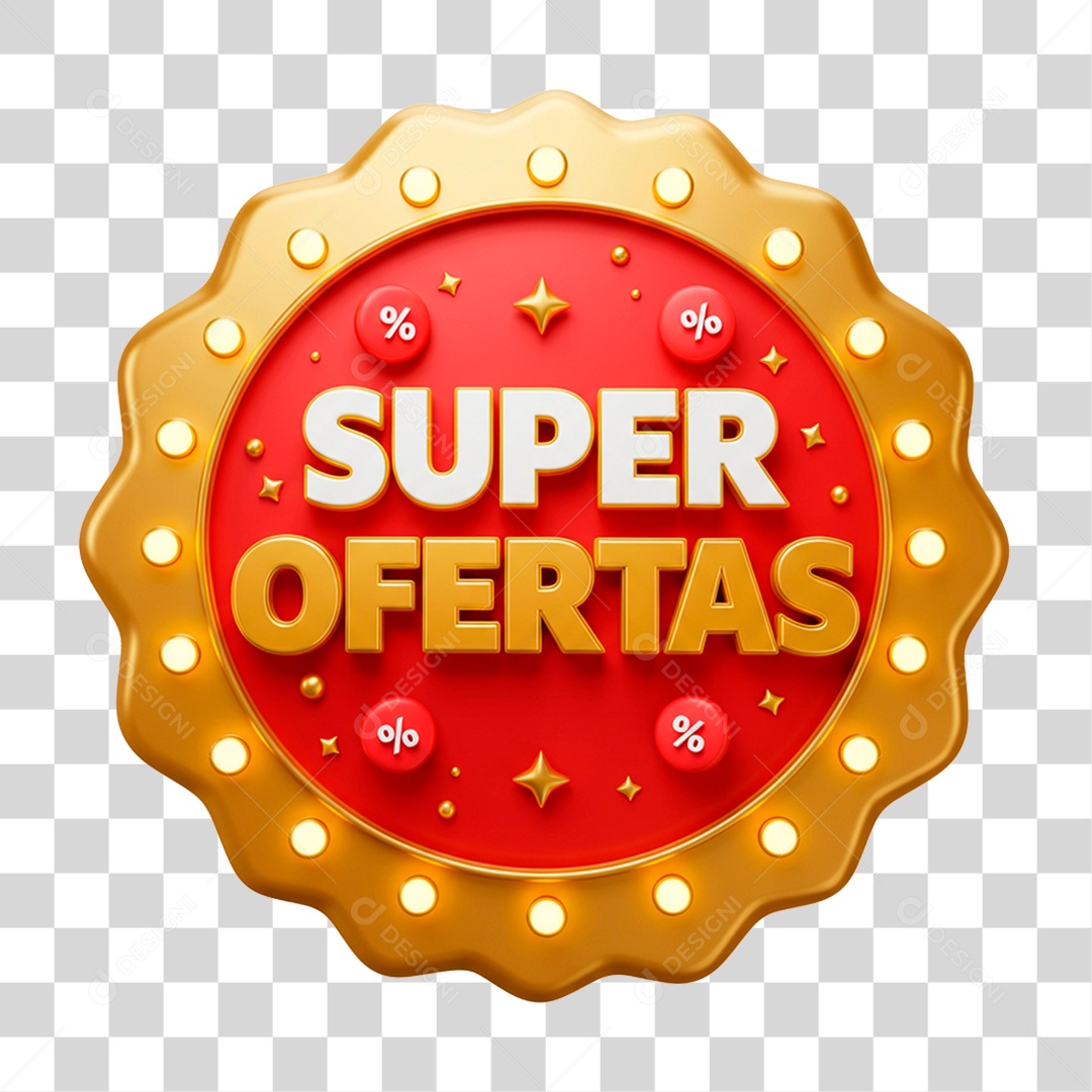 Selo 3D Super Ofertas PNG Transparente