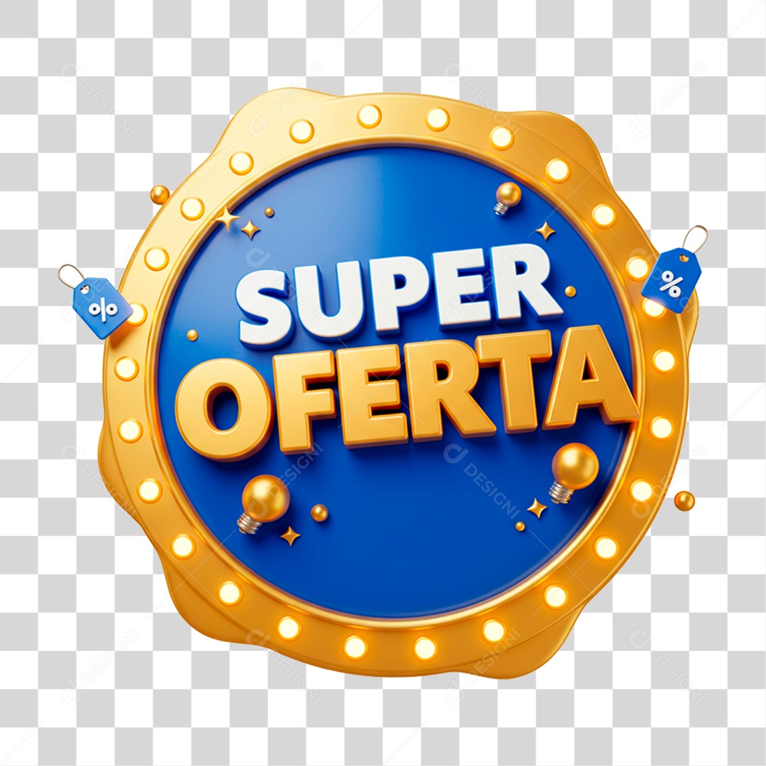 Selo 3D Super Oferta PNG Transparente