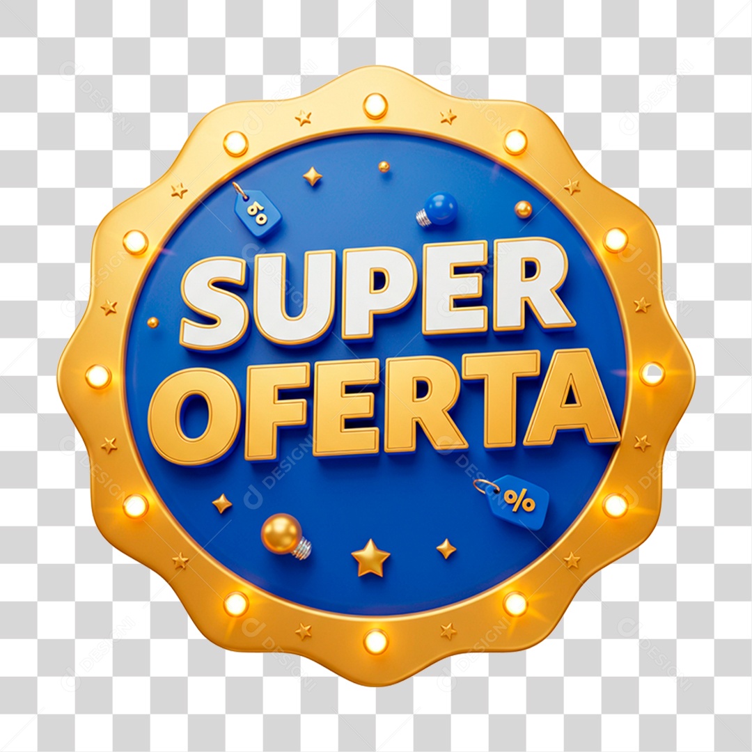 Selo 3D Super Oferta PNG Transparente