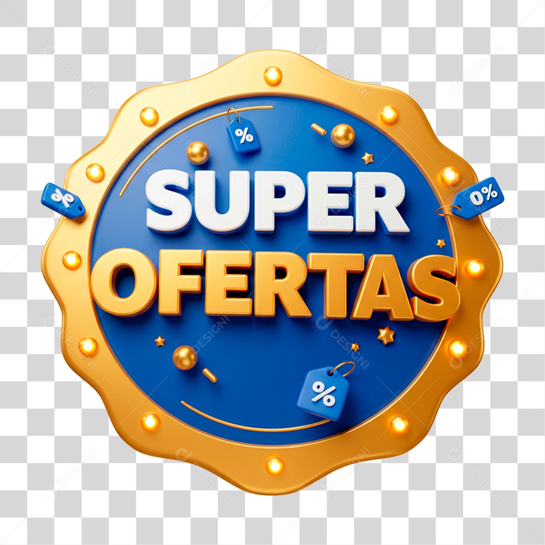 Selo 3D Super Ofertas PNG Transparente