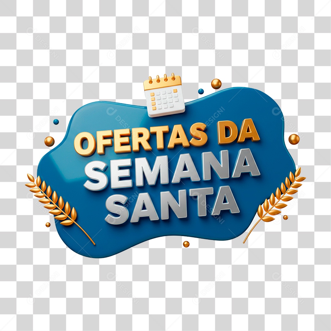 Selo 3D Ofertas da Semana Santa PNG Transparente