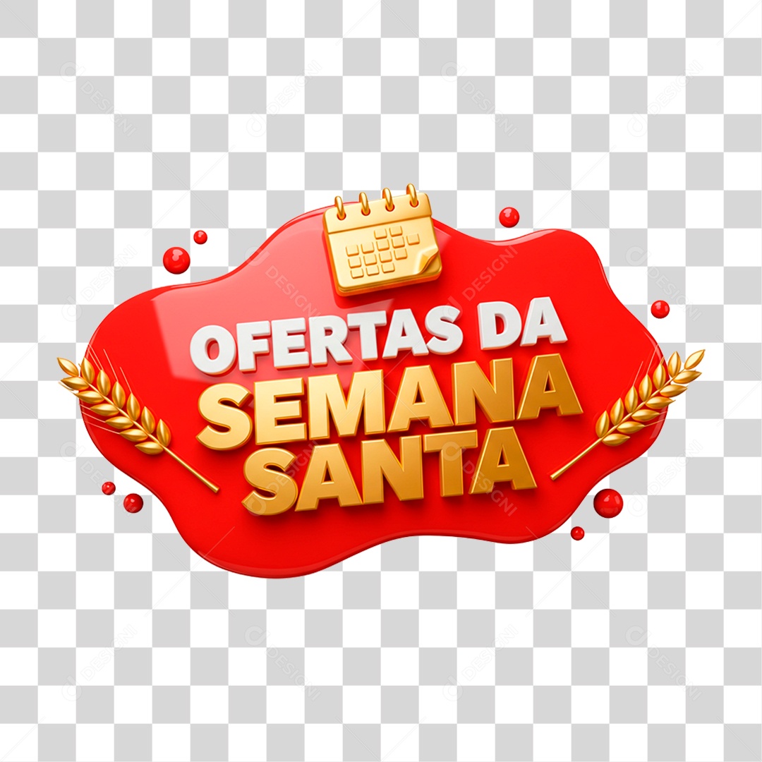 Selo 3D Ofertas da Semana Santa PNG Transparente