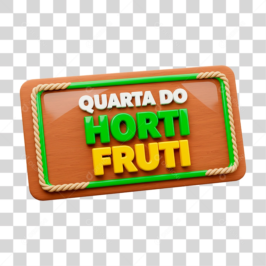 Selo 3D Quarta do Hortifrúti PNG Transparente