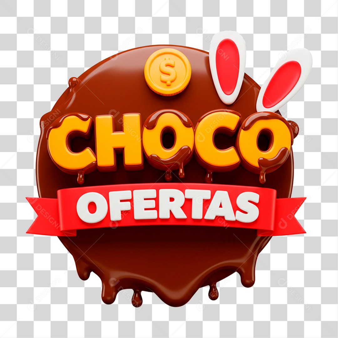 Selo 3D Choco Ofertas NG Transparente