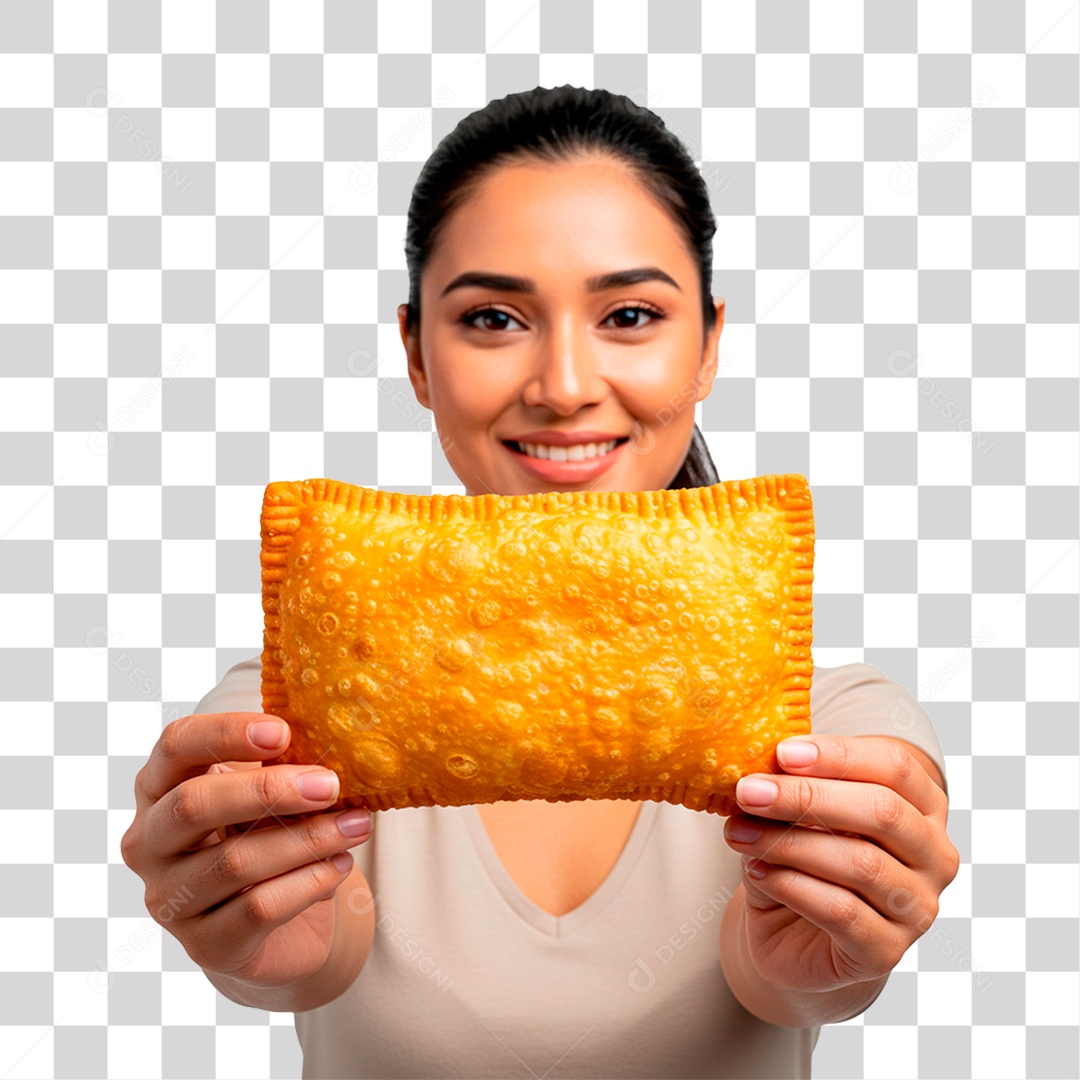 Mulher Segurando Pastel PNG Transparente