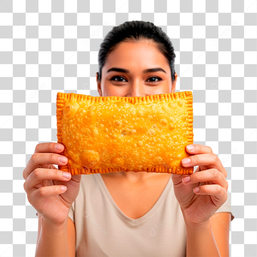 Mulher Segurando Pastel PNG Transparente