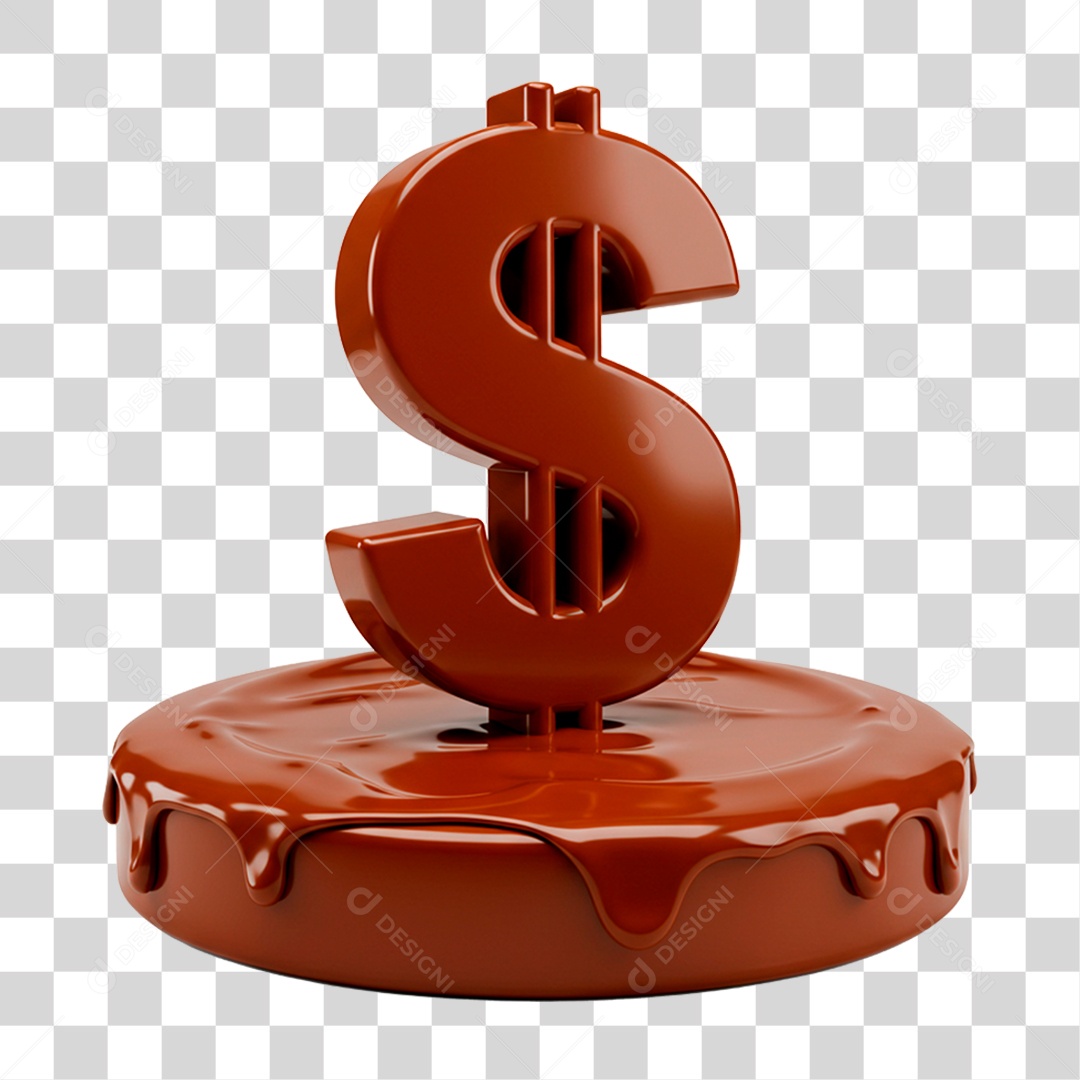 Cifrão de Chocolate PNG Transparente