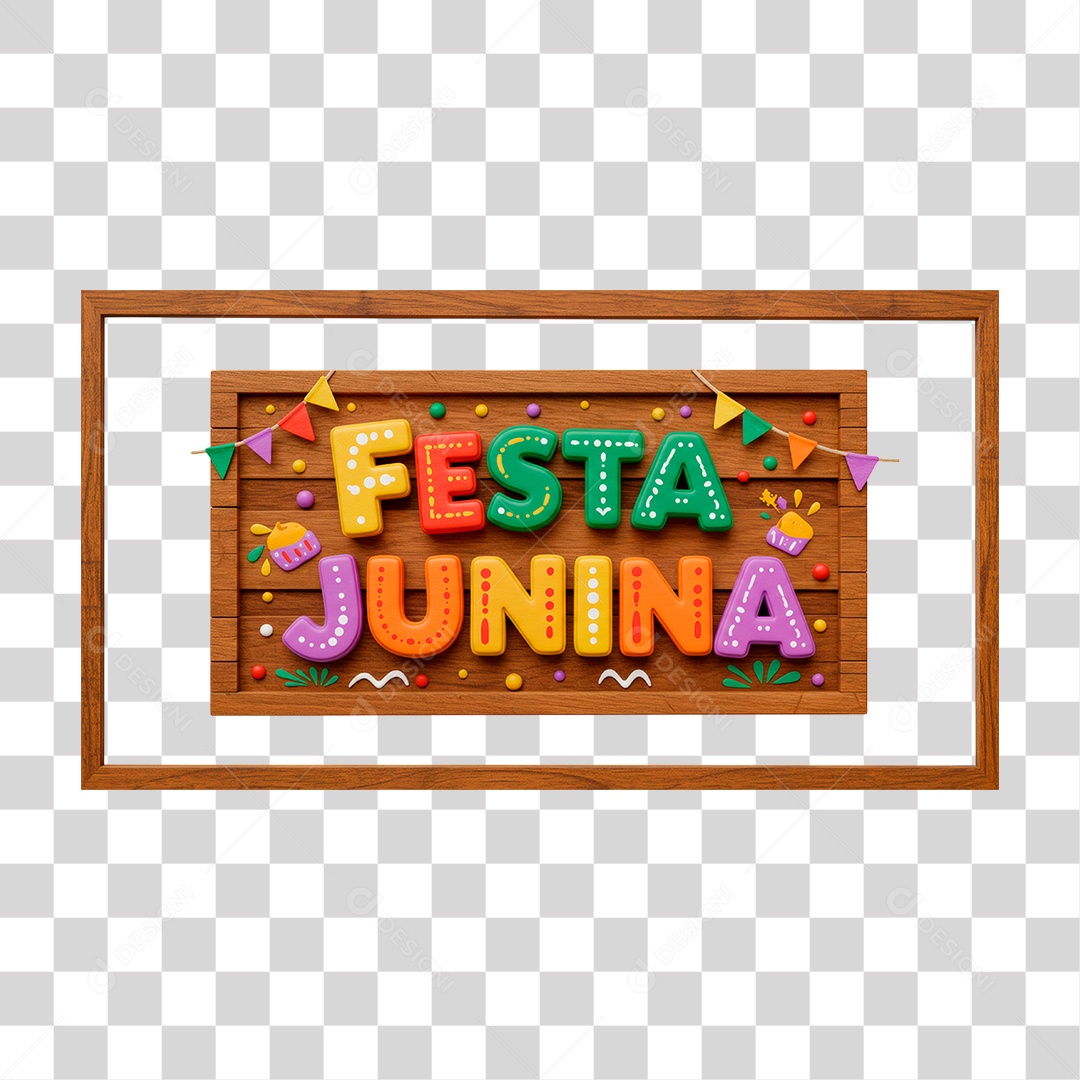Selo 3D Festa Junina Para Composição PNG Transparente