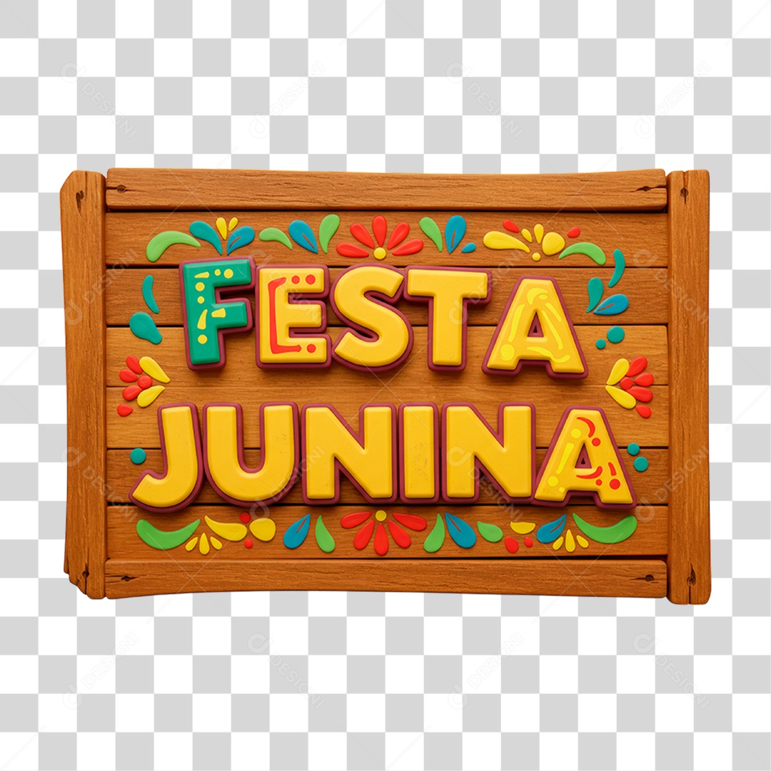 Selo 3D Festa Junina Para Composição PNG Transparente