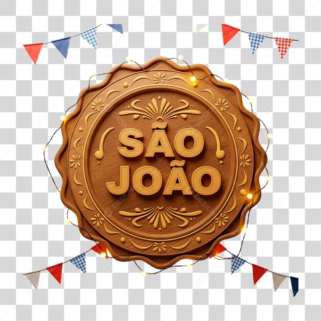 Selo 3D São João Para Composição PNG Transparente