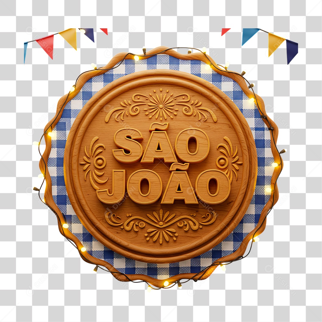 Selo 3D São João Para Composição PNG Transparente