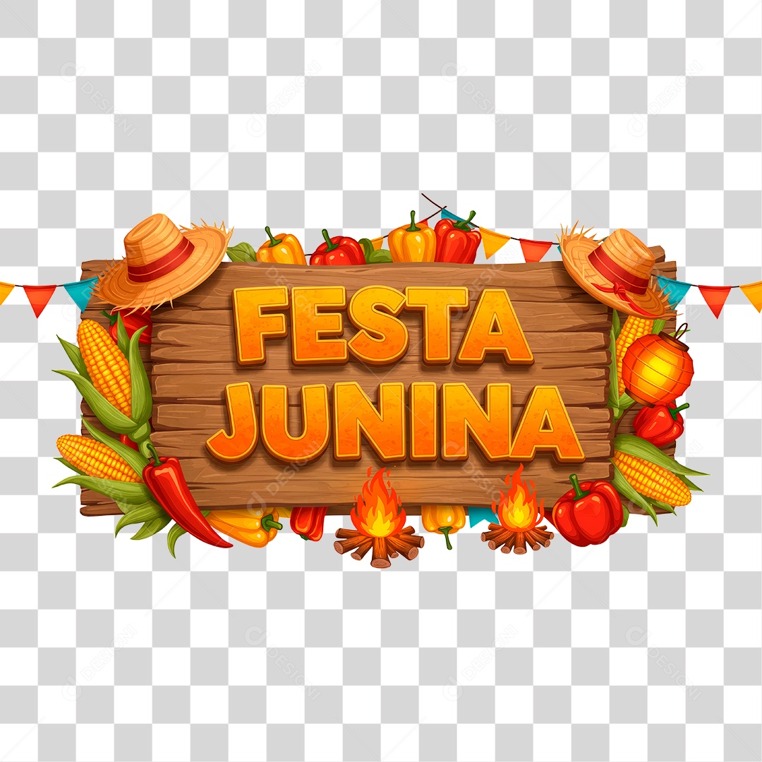 Selo 3D Festa Junina PNG Transparente