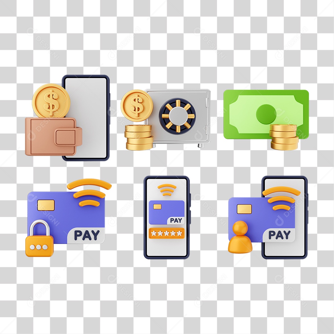 Elemento 3D Ícones Computador Compras Online PNG Transparente