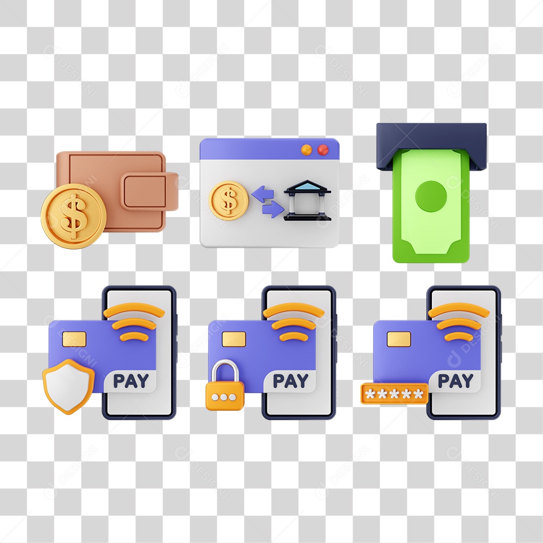 Elemento 3D Ícones Computador Compras Online PNG Transparente