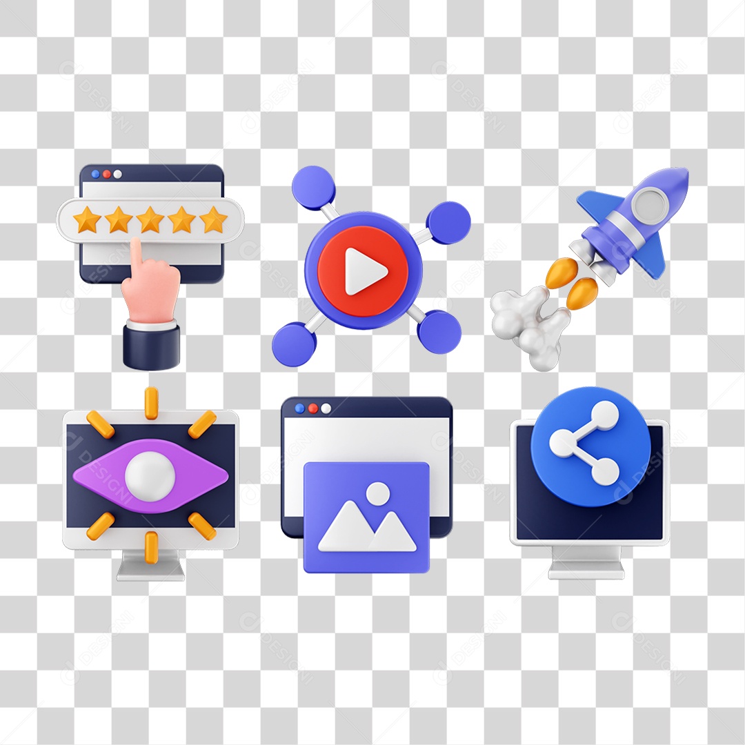 Elemento 3D Ícones Computador Arquivos PNG Transparente